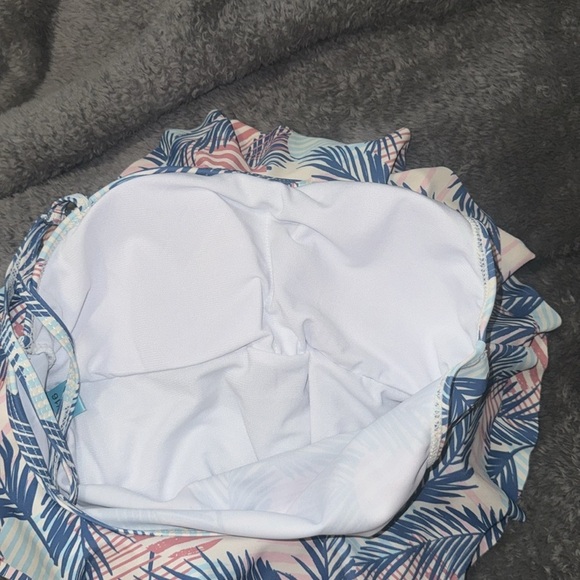 Tropical Ruffle Shoulder Strap Bathing Suit - 15/16 - NWOT - Picture 7 of 9